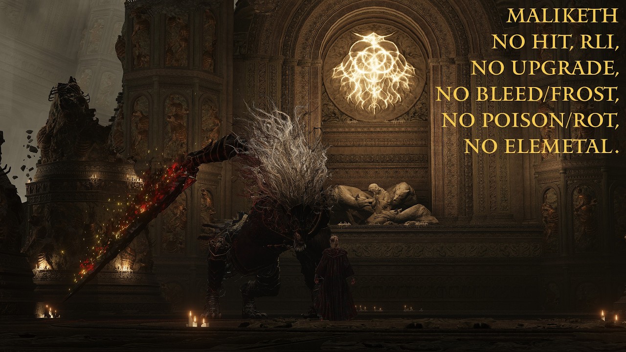Maliketh No Hit RL1 No Weapon Upgrade, No Elemental Damage, No Auxiliar Damage