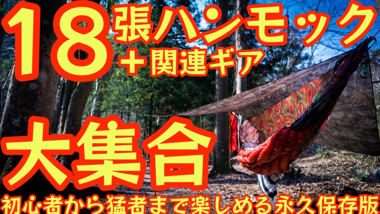 【永久保存版】『ハンモック大図鑑 』18張のハンモック+関連ギアが大集合 UL系からオールインワン系レア物まで大集合 アンキル、ストラップとハンモック沼がヤバすぎました【キャンプ道具】 #812