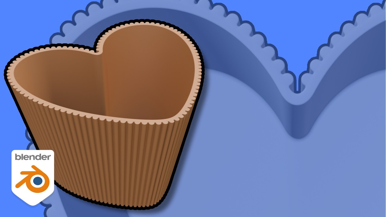 Blender | Heart-Shaped Vase with Ridges
