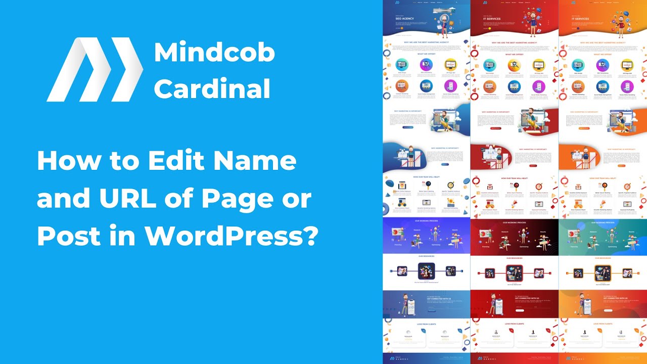 How to edit Page name and URL in Mindcob Cardinal Theme