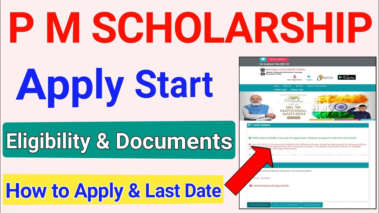 National Scholarship 2021-22 PMSS Scholarship Open for Students, Eligibility🔥ICT Academy NSP