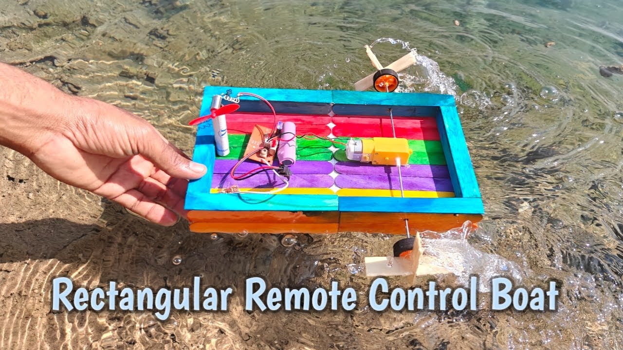 Amazing DIY Rectangular Boat | Popsicle Sticks + Thermocol | RC Boat