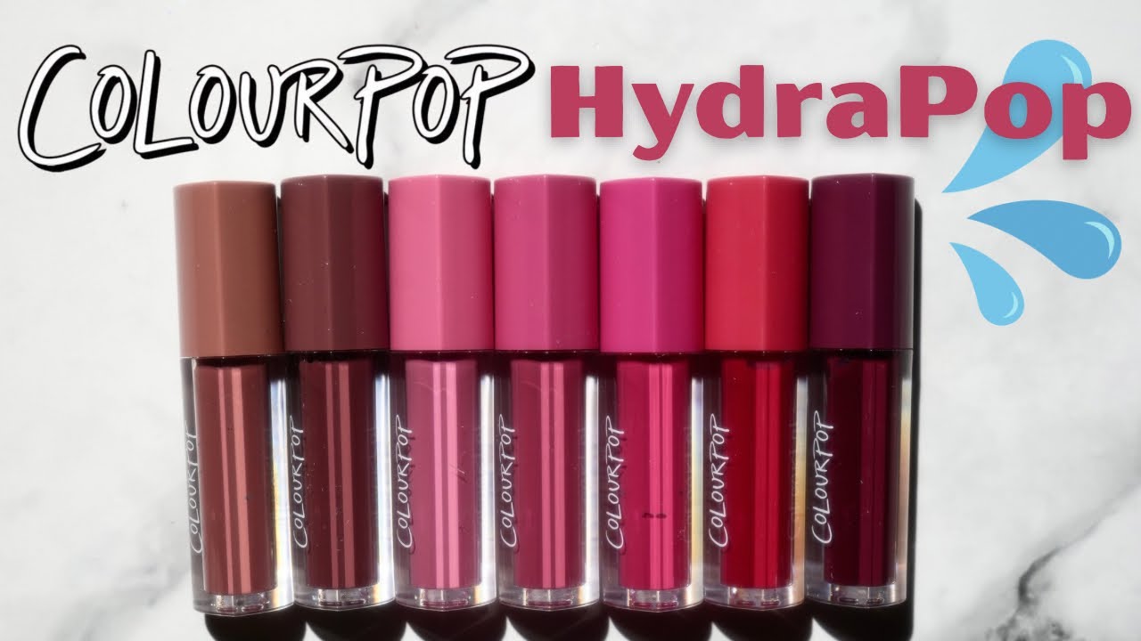 Swatching and trying on ALL the new Colourpop HydraPop Glossy Lip Stains on brown skin!