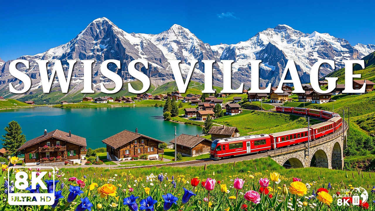 Swiss Villages 8K 🇨🇭 ✦ Wooden Chalets, Alpine Meadows & Quiet Mountain Days