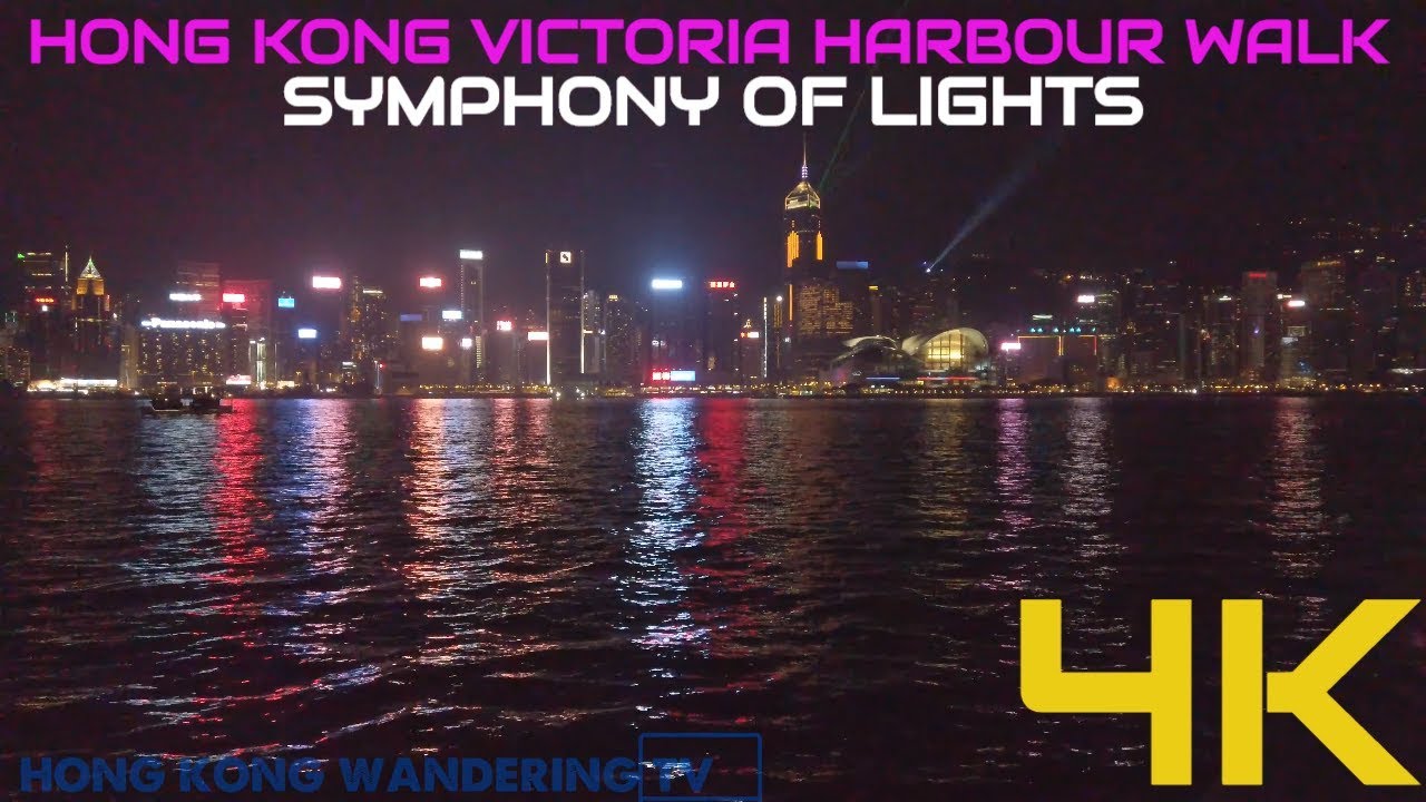 HONG KONG SYMPHONY OF LIGHTS IN VICTORIA HARBOUR (ULTRA HD 4K)