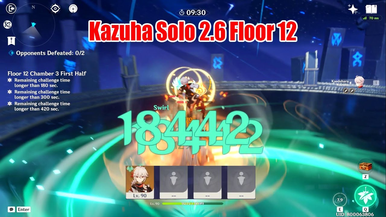 Kazuha Solo 2.6 Floor 12 - Perfect Character for Abyss | 4 Star & 5 Star Weapons Test
