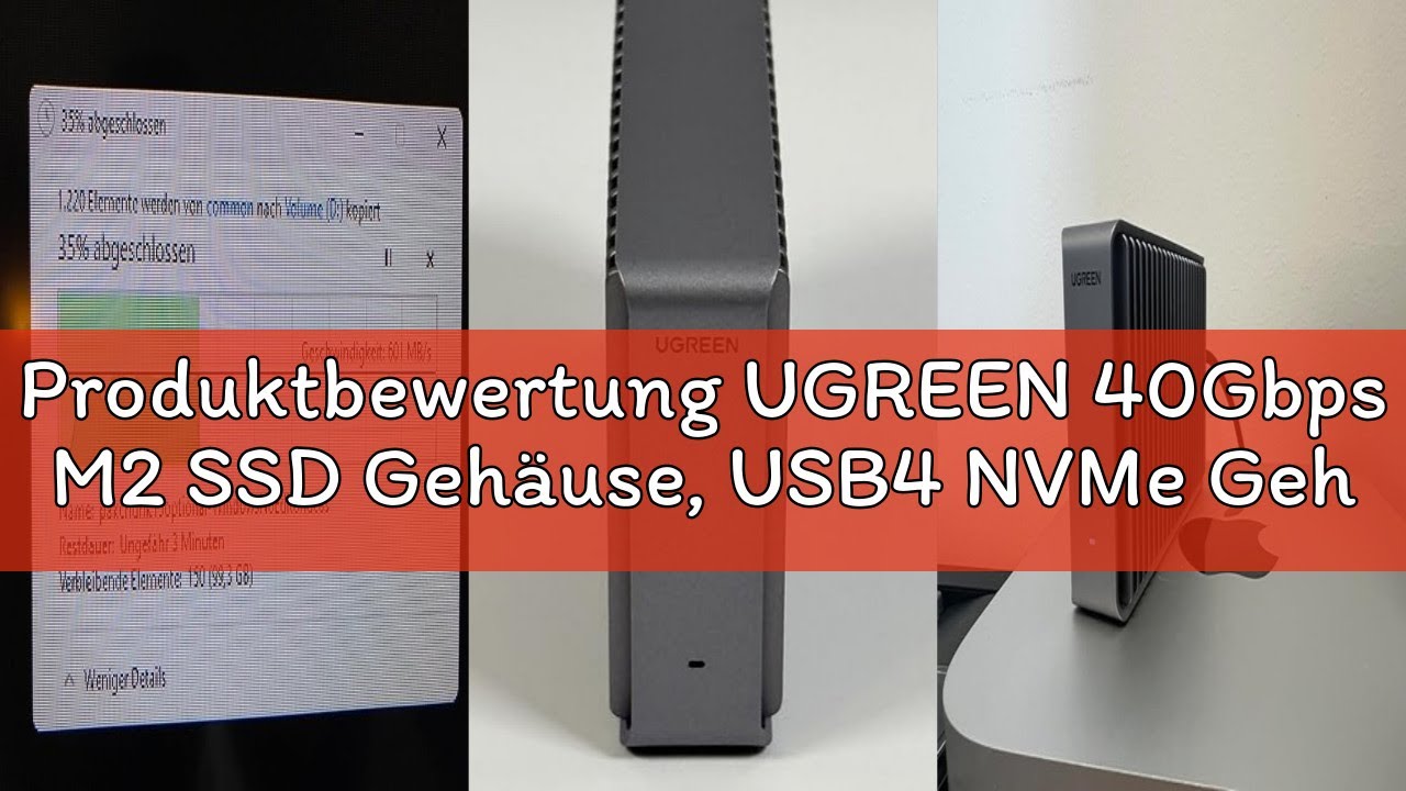 Produktbewertung UGREEN 40Gbps M2 SSD Gehäuse, USB4 NVMe Gehäuse kompatibel mit Thunderbolt 4 bis zu