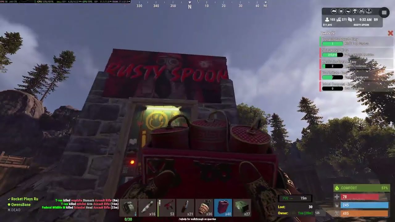 Rust Easy Raid Base #4 On Server Rusty Spoon US PVE 5x