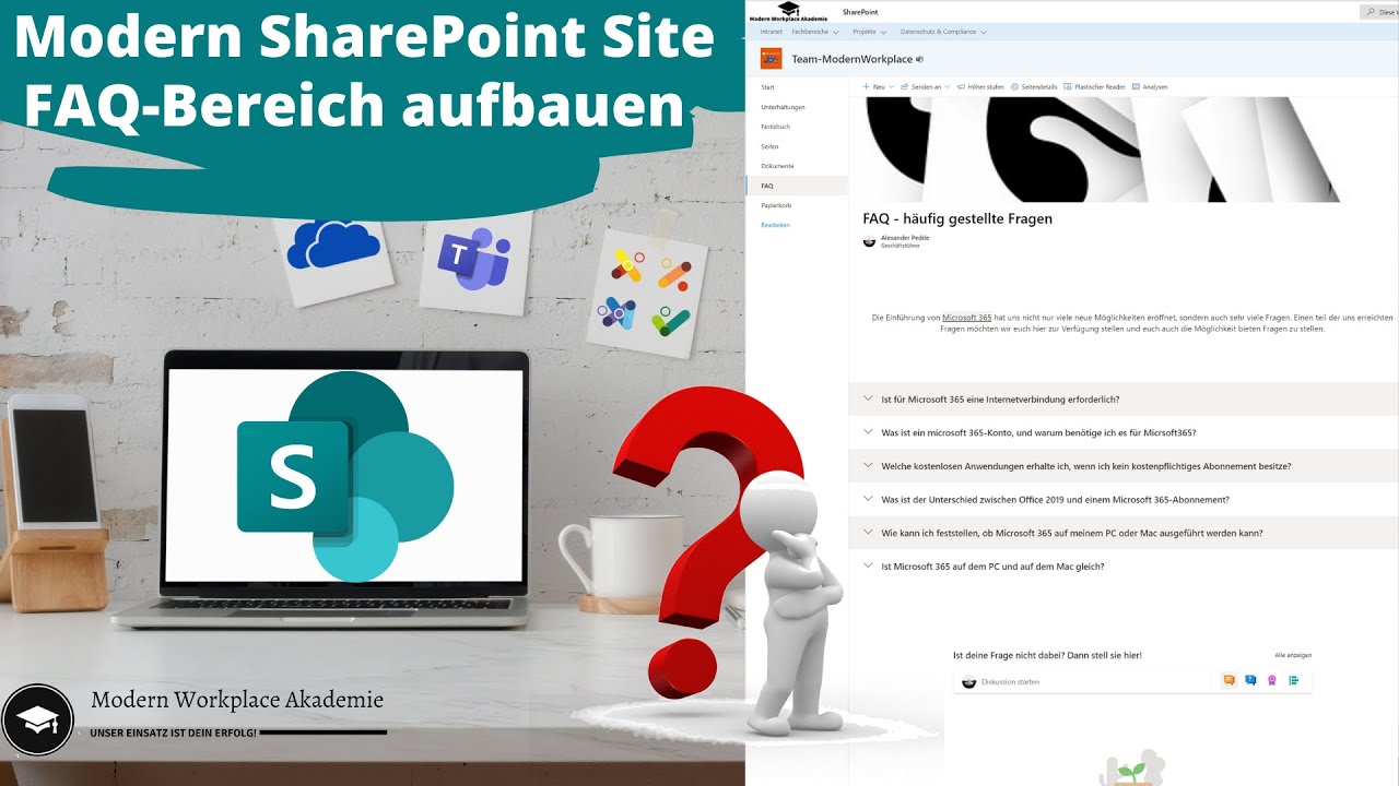 Modern SharePoint Site | 12 FAQ Bereich mit einklappbaren Abschnitten aufbauen
