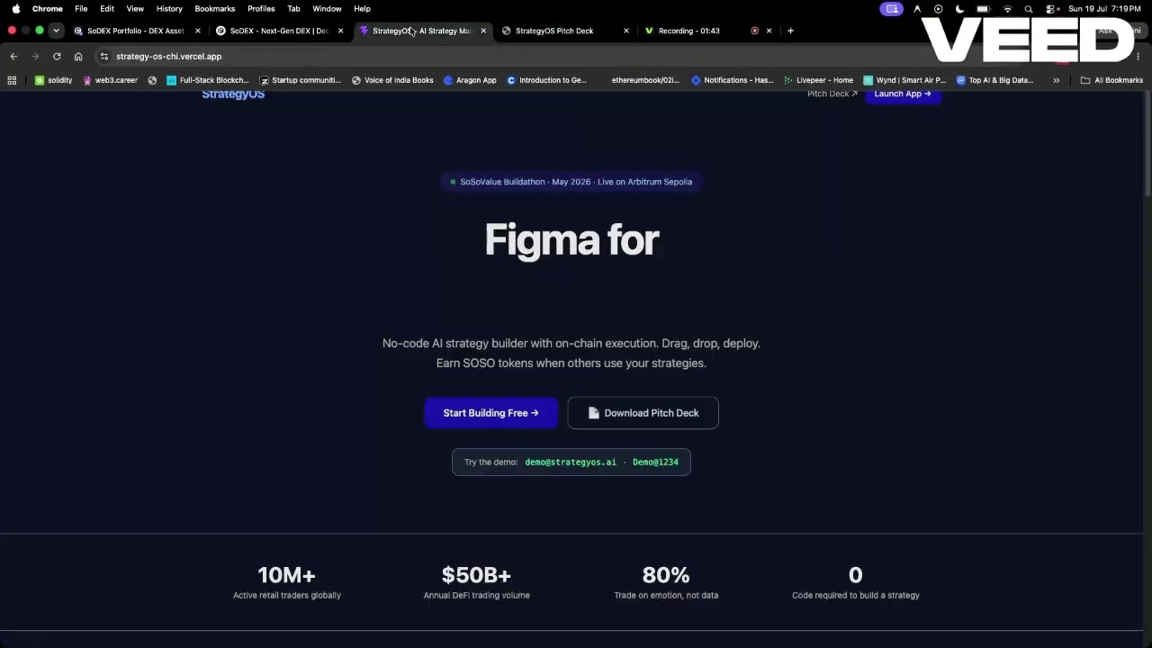 StrategyOS | The No-Code AI Strategy Marketplace for DeFi (SoSoValue & SoDEX)