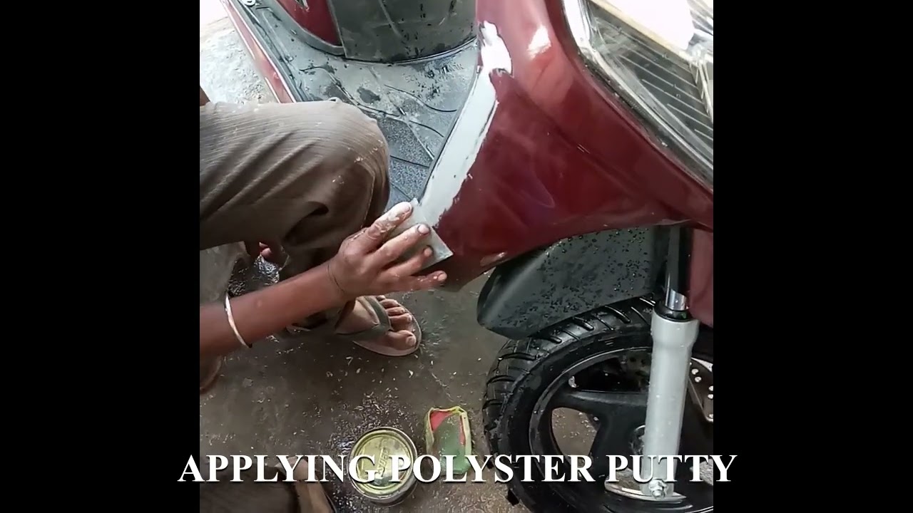Painting Activa 125 Damage part with Rebel Red Metallic #