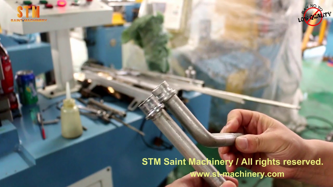End forming machine for AC tubes, aluminum tube expanding, beading