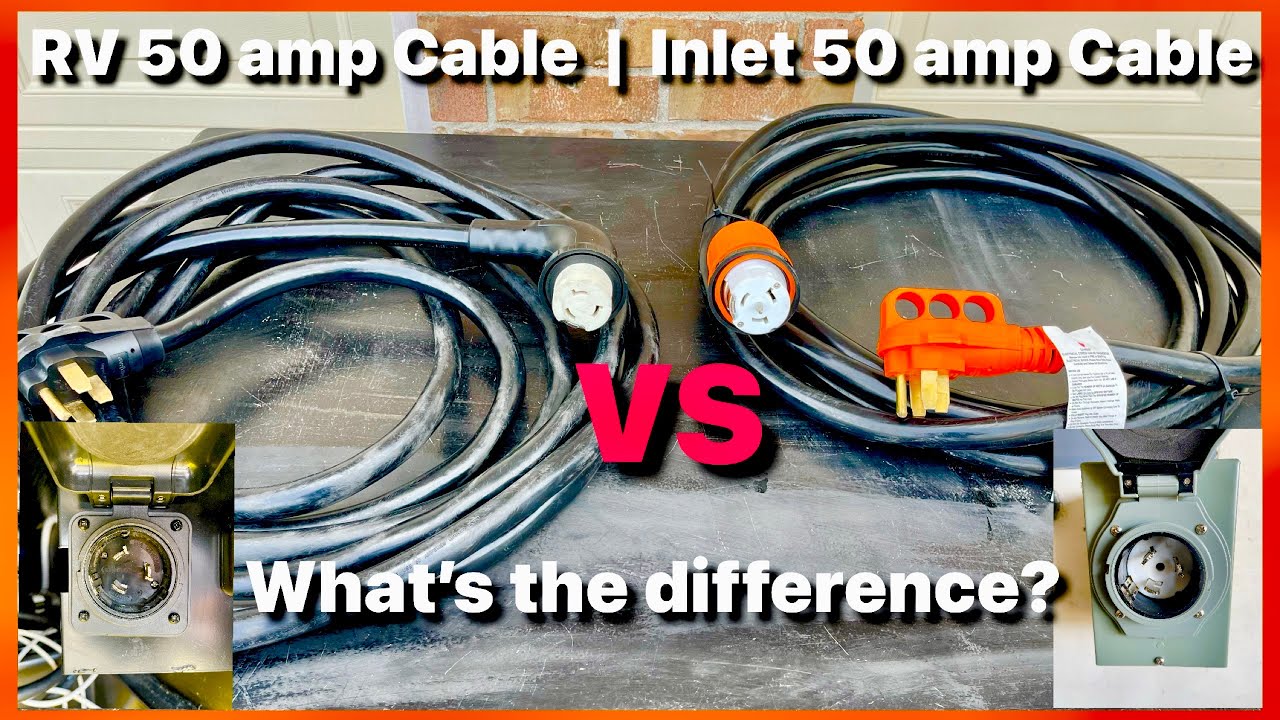 What's the difference between the RV 50 Amp Cable and the Inlet Box 50 Amp Cable?