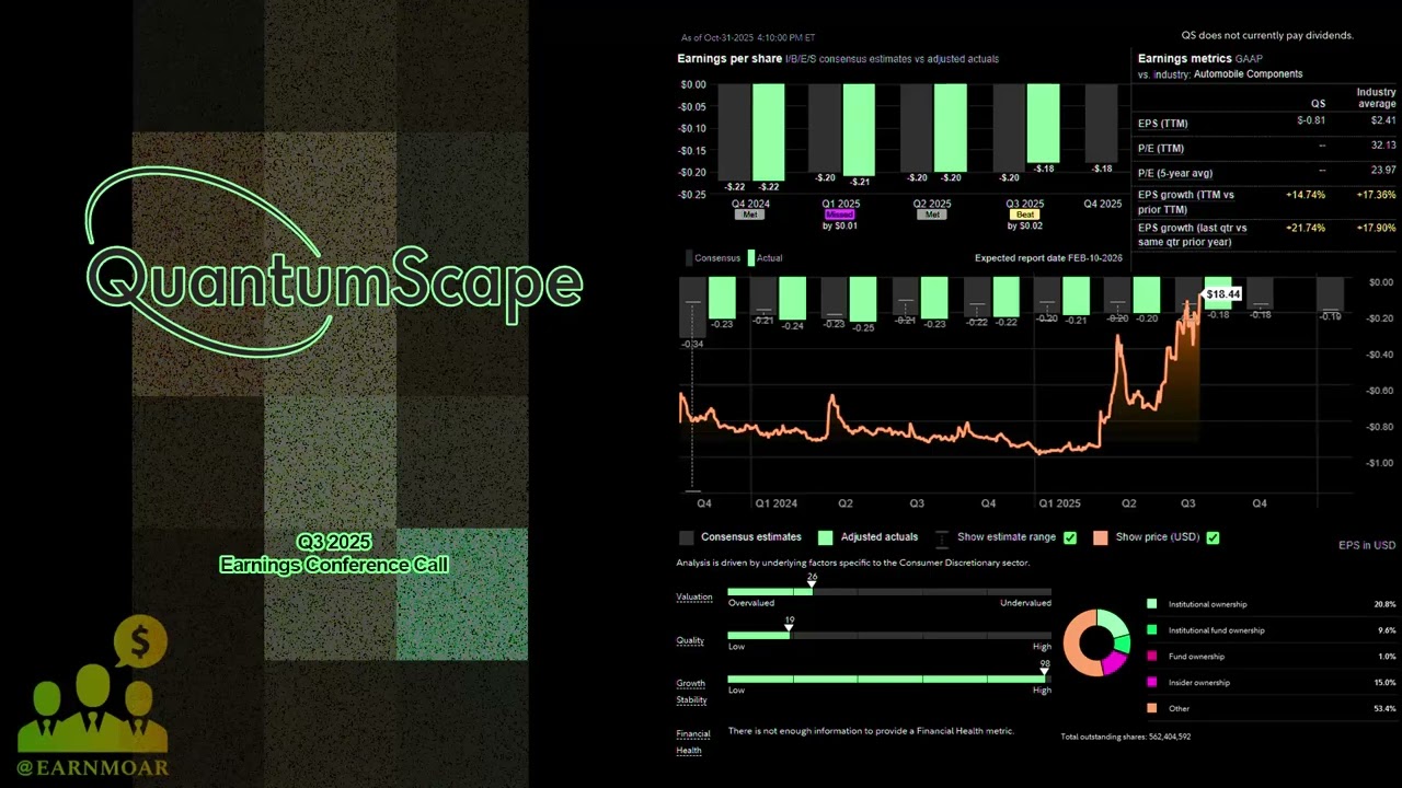$QS QuantumScape Q3 2025 Earnings Conference Call