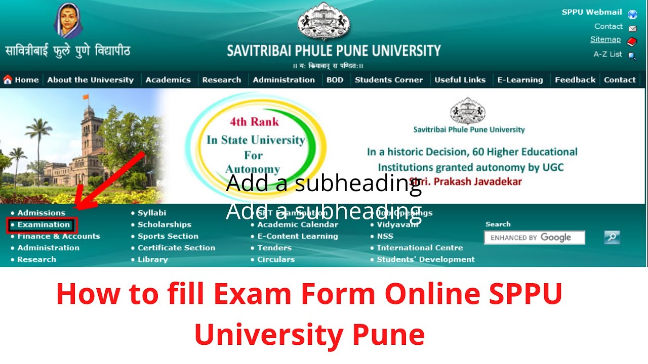 SPPU exam form 2022 online fillow to fill exam form online sppu Universityfil online exam form SPPU