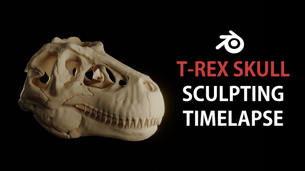 T-Rex Skull | Sculpting Timelapse in Blender