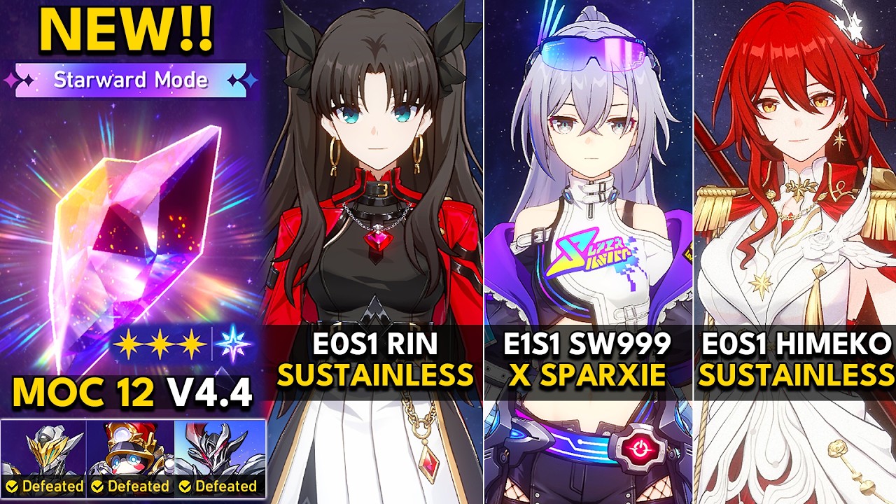 NEW MOC 12 Starward Mode | E0S1 Rin, E1S1 Silver Wolf Lv 999, E0S1 Himeko Nova | HSR 4.4