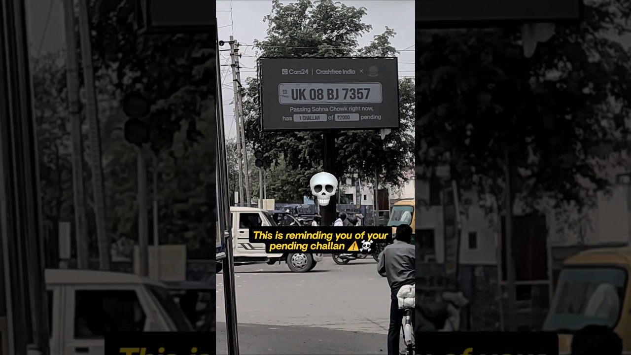 This is reminding you of your pending challan ☠️🔥🔥📈📈📈📈📈🫡🫡 #gurgaon #city  #gurugram #trafficchallan