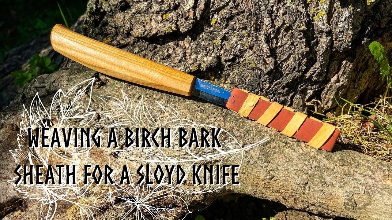 Weaving a Birch Bark Sheath for a Sloyd Knife and Decorating with Milk Paint