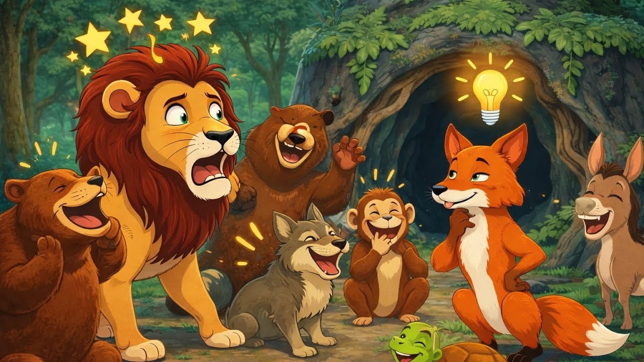 बेवकूफ शेर और चालाक लोमड़ी। Hindi Moral Cartoon Story. Best moral stories. #AnyStories