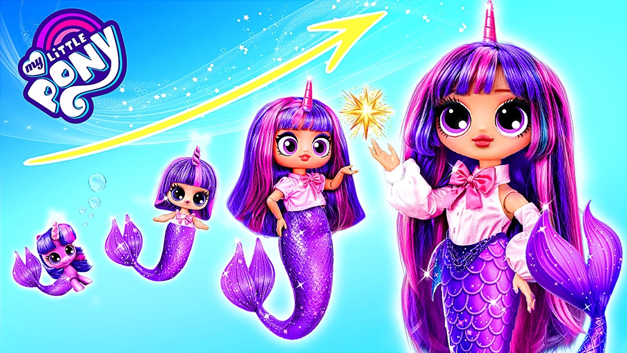 Сумеречная Искорка стала русалкой! Поделки из My Little Pony для кукол LOL OMG