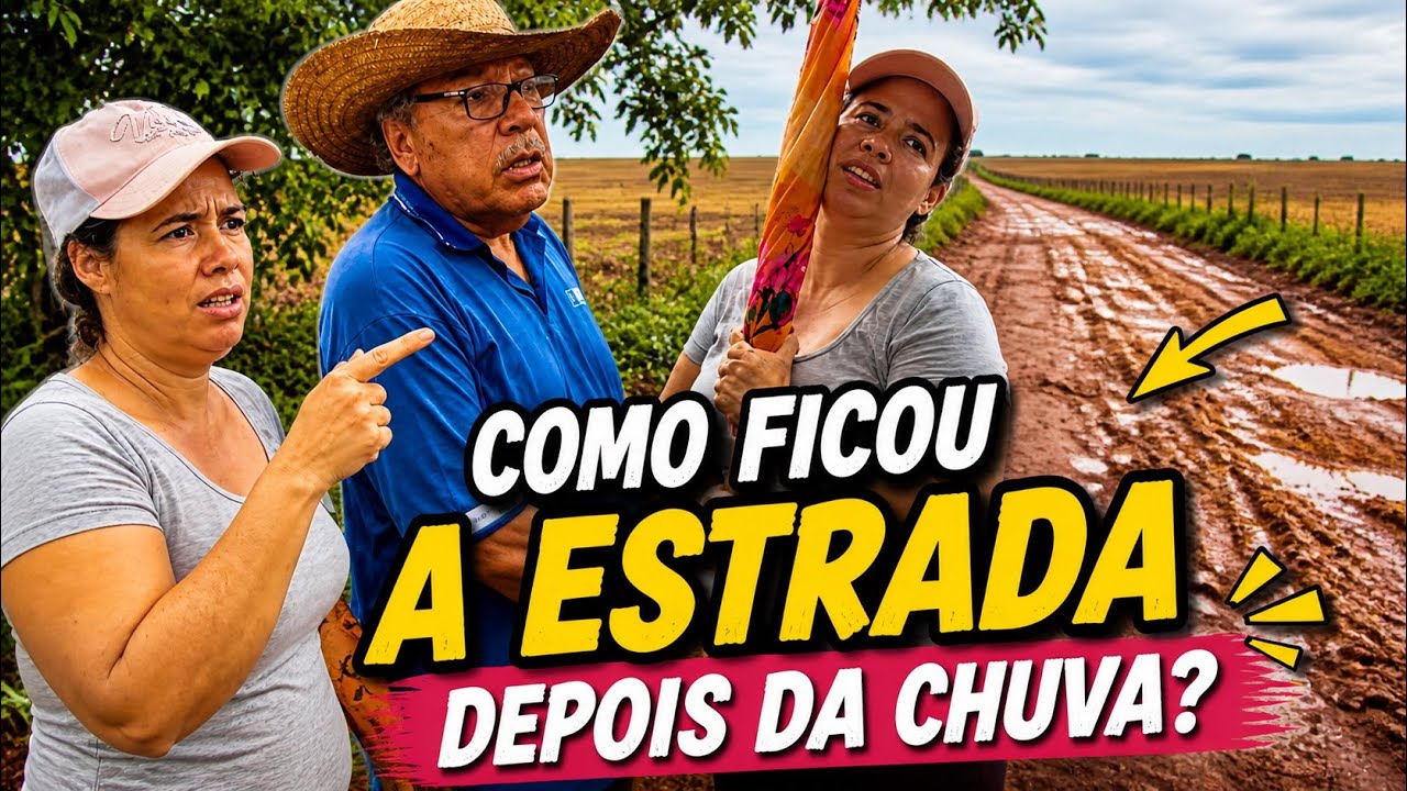 DIA DE MUITA CHUVA AQUI NO RANCHO| CAMINHADA PARA VER COMO FICOU A ESTRADA 