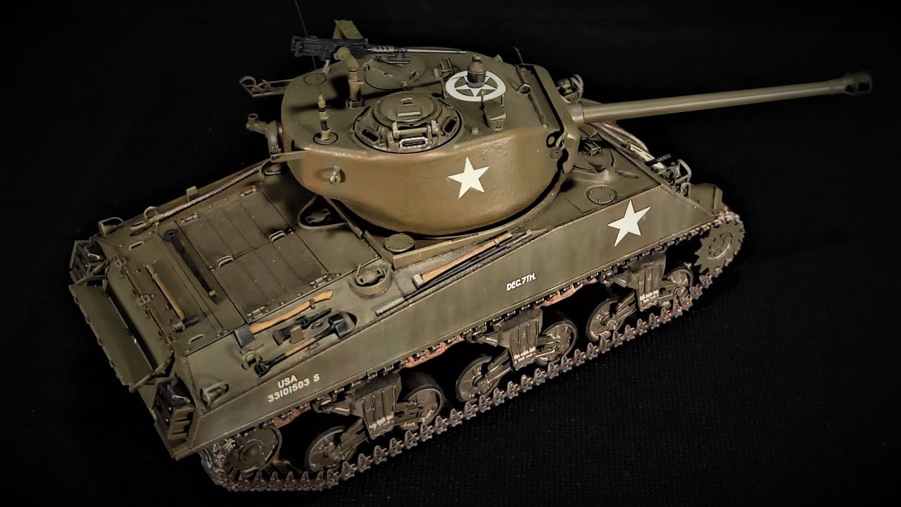 Окраска модели танка Шерман M4A3 1/35
