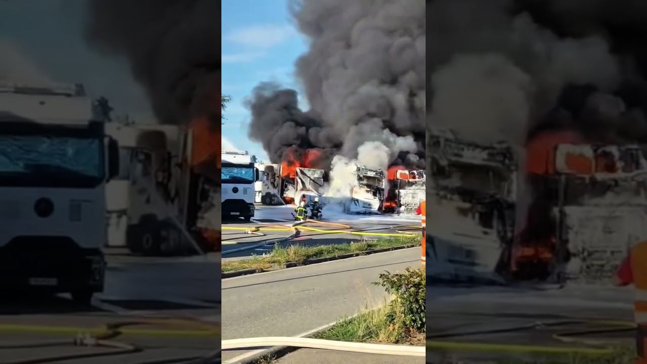 Kilka ciągnik&oacute;w siodłowych w ogniu 🚒🔥 lopezik67 #truckdriver #lkw #camion #bigrig #hgv