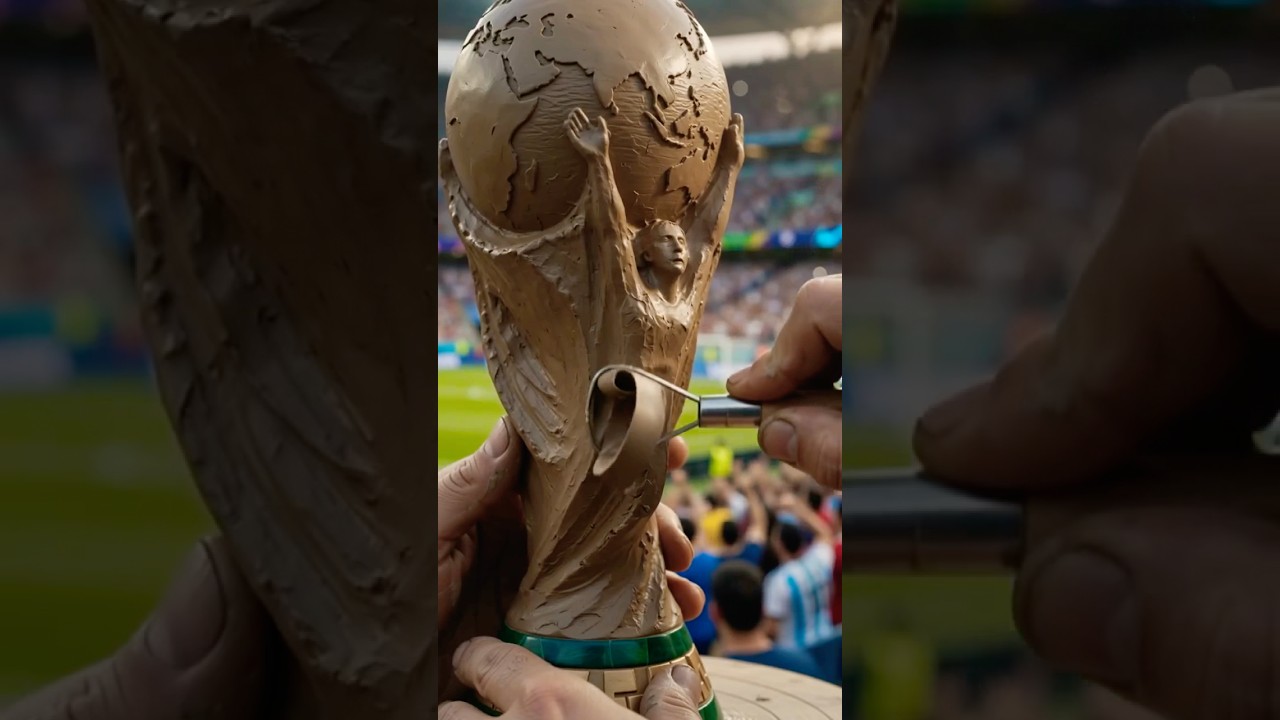 Making Fifa Worldcup Trophy ⚽🏆 #diy #fifaworldcup #worldcuptrophy #footballworldcup2026 #clayart