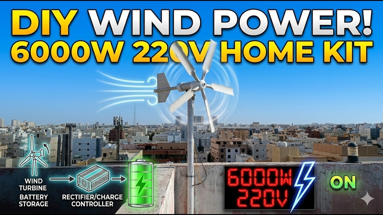 Homemade wind turbine 6000 watts 220 volt DIY #windturbine #freeenergy