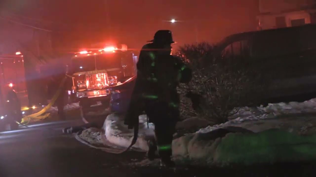 PRE ARRIVAL - Multiple Fire Companies in service at house fire in Bristol, PA.