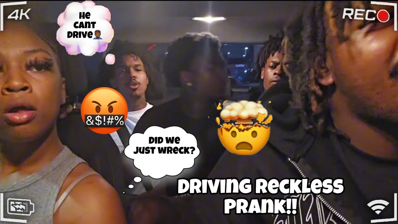 SLAMMING THE BREAKS AND TROLLING WITH GANG IN THE CAR...😂😡