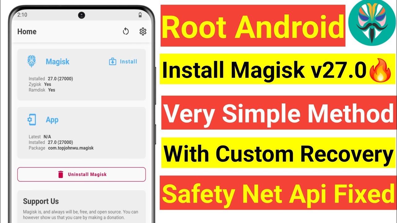 INSTALL MAGISK V27.0 WITH CUSTOM RECOVERY | VERY SIMPLE METHOD TO ROOT ANY ANDROID PHONE 2024 | ROOT