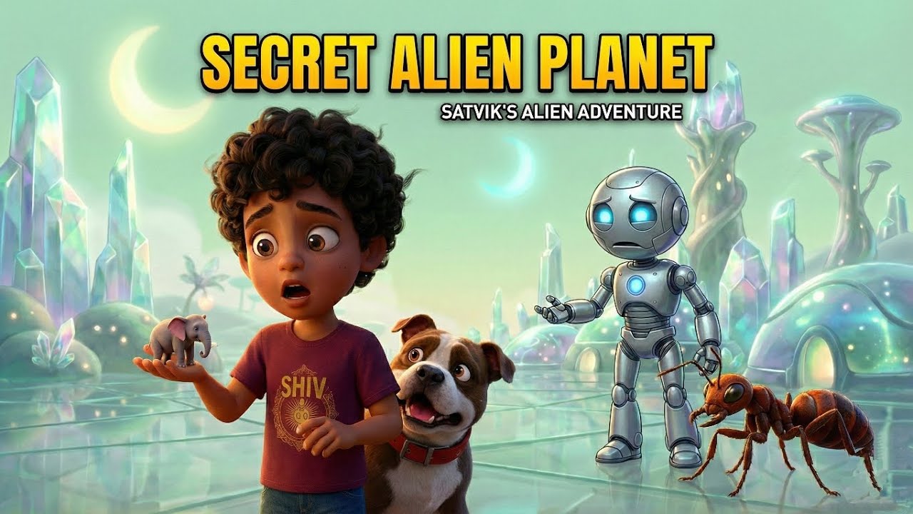 SATVIK'S SECRET ALIEN PLANET! 😱 Tiny Elephants & Giant Ants! (3D Animation)😊🔥