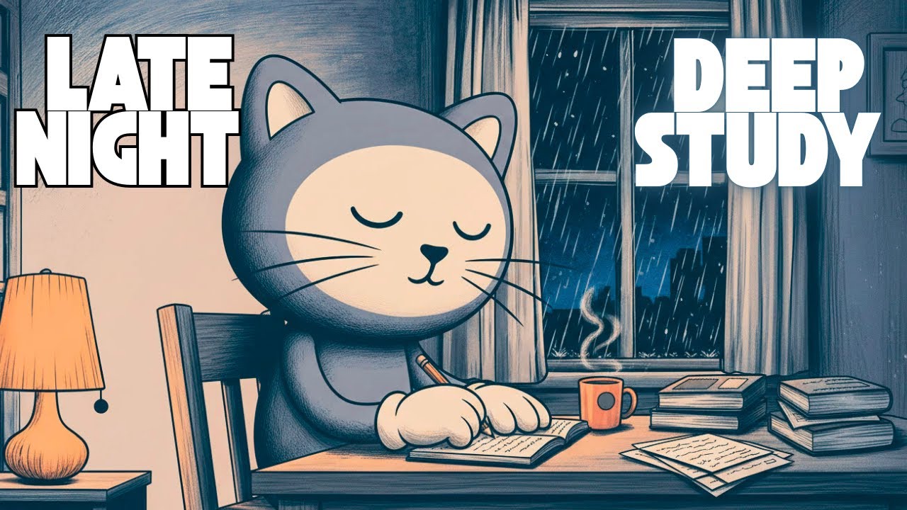 1am Rainy Lofi Beats ☔ Late Night Study Milo the Midnight Cat
