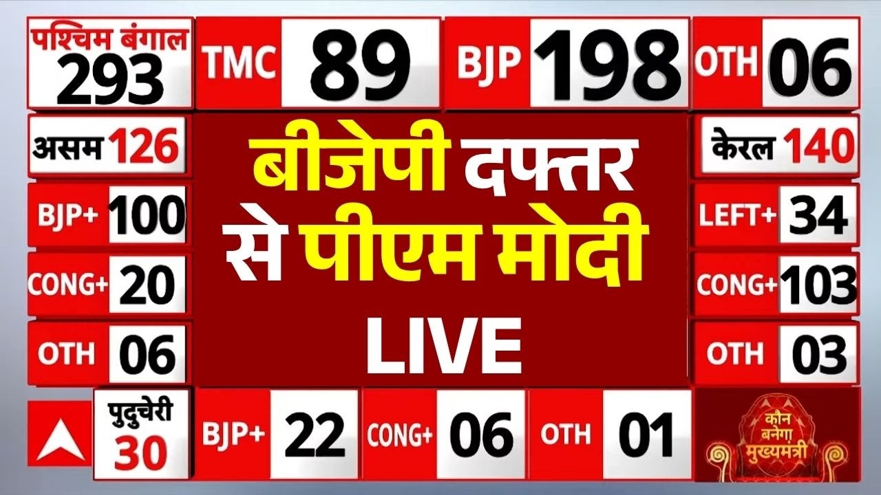 West Bengal Assembly Election Results 2026 LIVE: बीजेपी दफ्तर से पीएम मोदी LIVE | Mamata | Modi