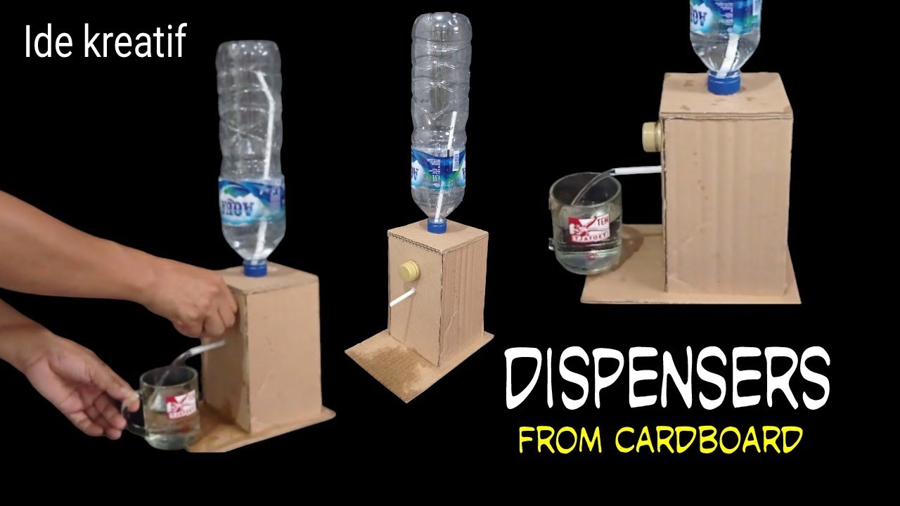 ide kreatif... cara mudah membuat DISPENSER MINI dari kardus bekas