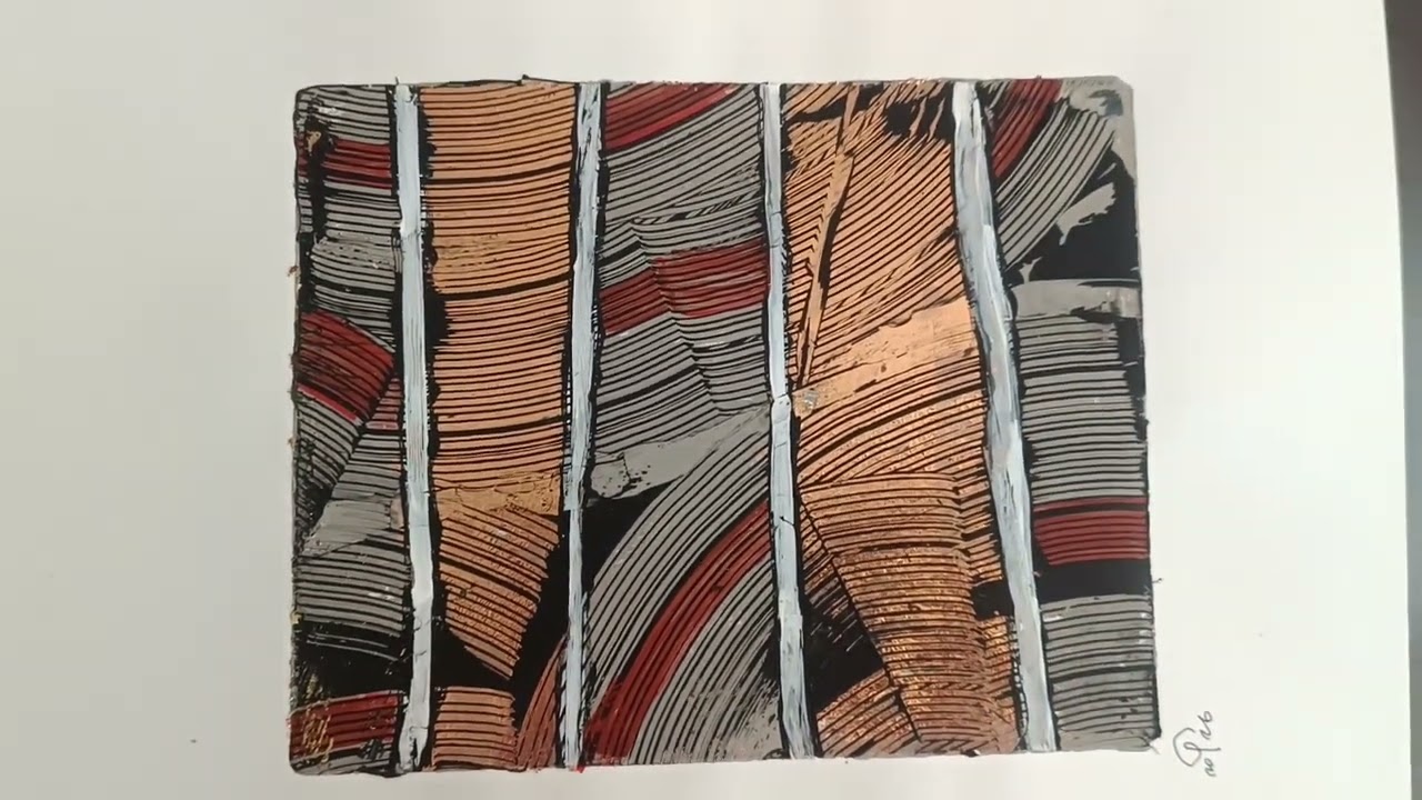 Abstract landscape. Acrylic monoprint on paper. No. 848