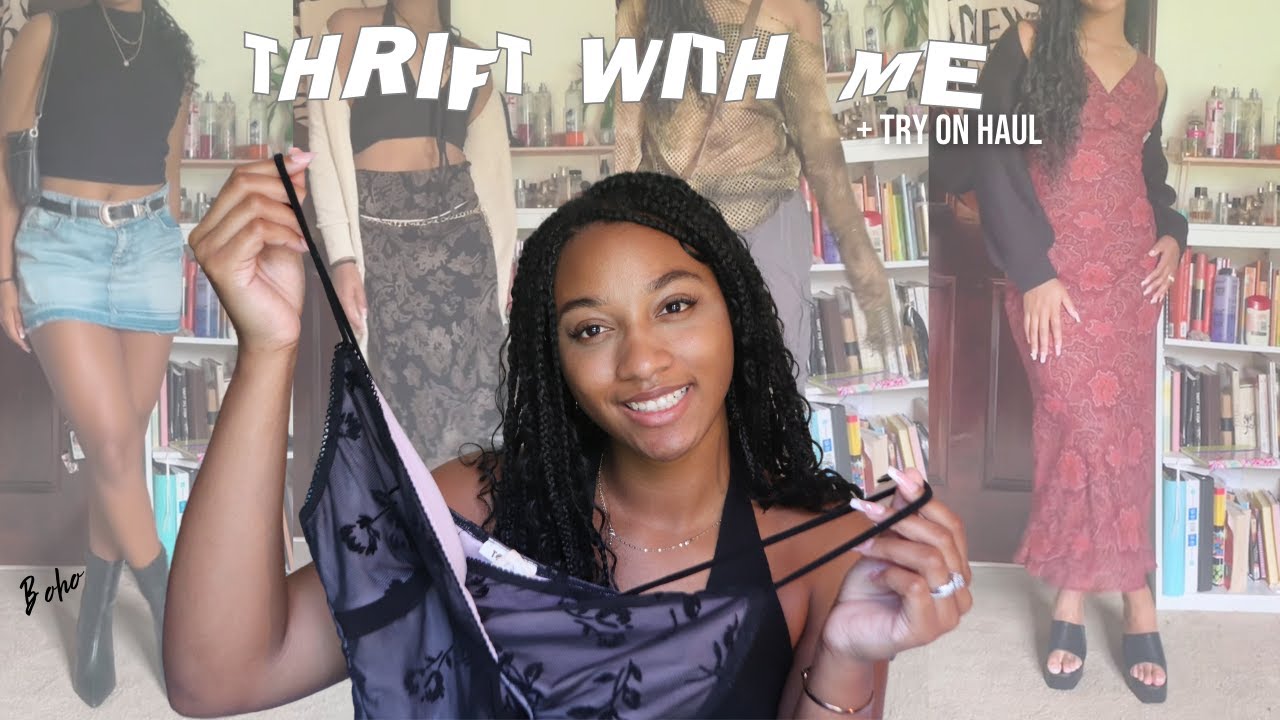 Thrift with Me & Try-on | Thrifting my Summer wardrobe 2023 | Earthy, Boho, Y2k etc