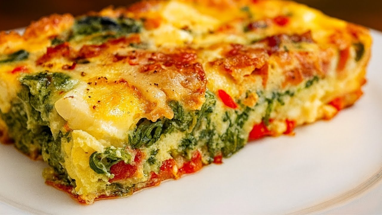 Keto Crustless Spinach Cottage Cheese Quiche