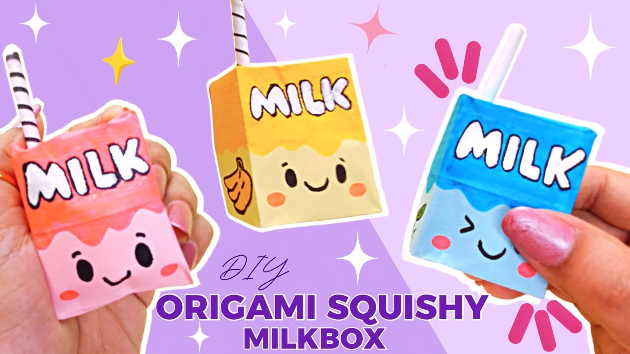 DIY Origami Squishy Milk Box🧃 || DIY Handmade Paper Squishy Toy || Squishy Toy Without Glue And Tape