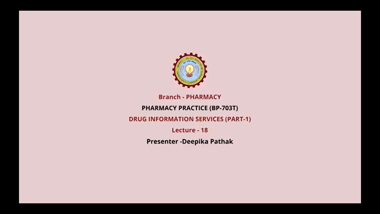 Pharmacy Practice   | Drug Information Services Part-1 | AKTU Digital Education