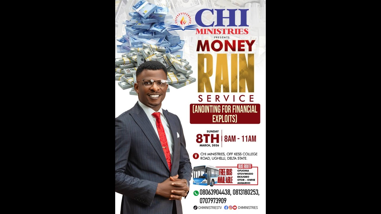 MONEY RAIN SERVICE ( ANOINTING FOR FINANCIAL EXPLOITS) with Pst Desmond Oghenenyerovwo Eberu
