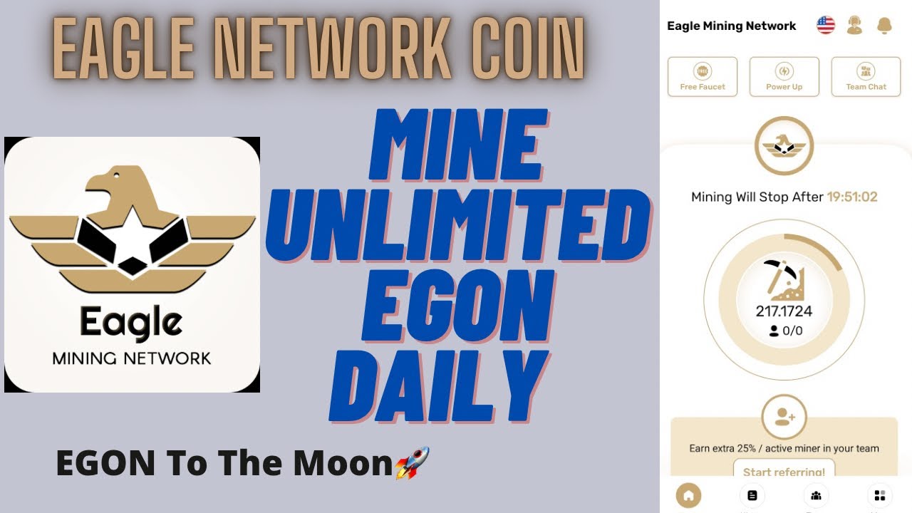 Eagle Network Coin || Mine Unlimited EGON Coin Daily Free || How to Download Eagle Network App