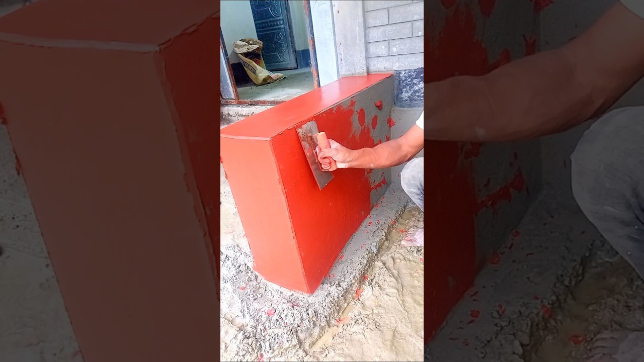 Red Oxide Colour Finishing #redcement #construction #shorts