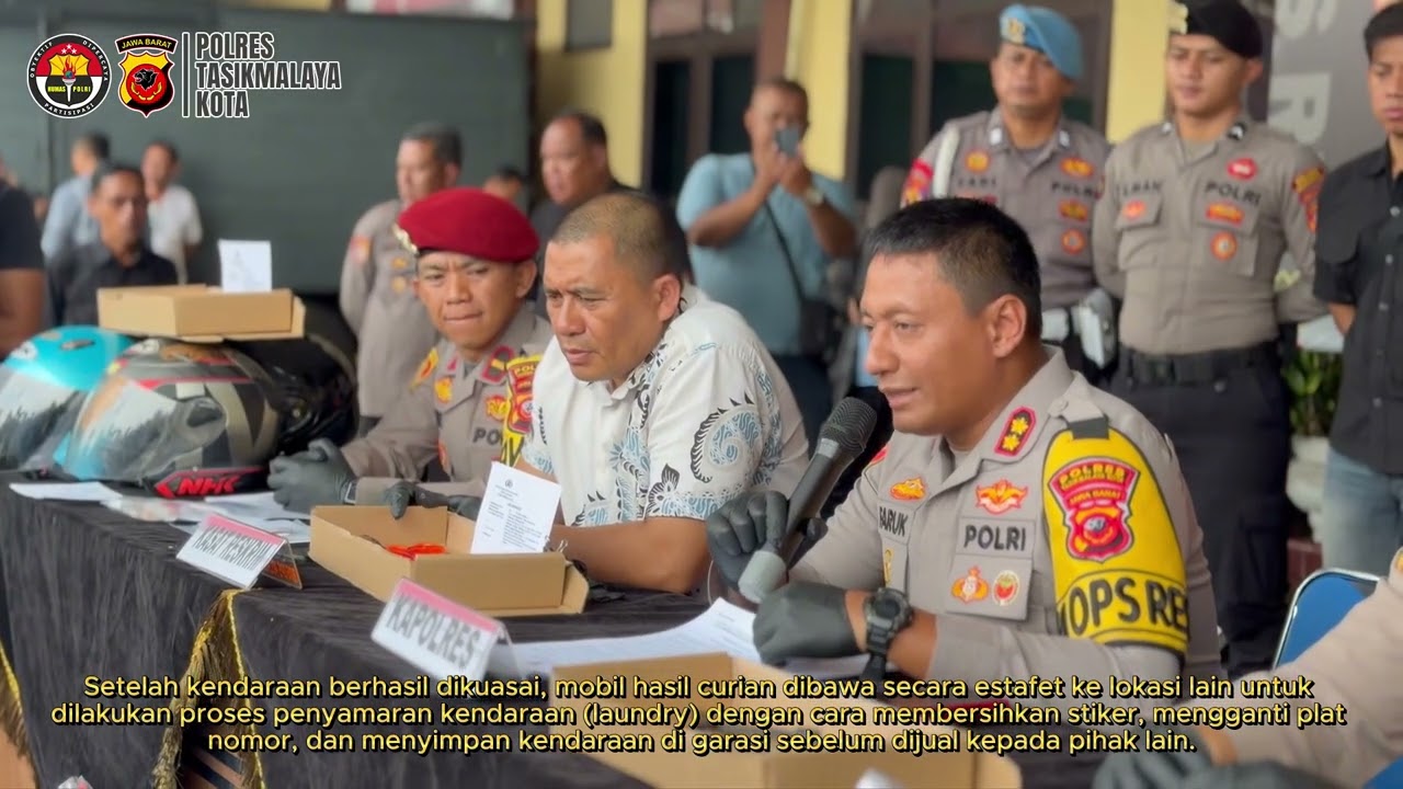 POLRES TASIKMALAYA KOTA UNGKAP JARINGAN PENCURIAN KENDARAAN RODA EMPAT LINTAS WILAYAH