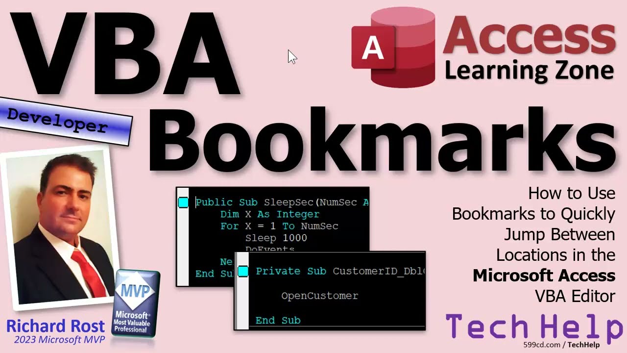 How to Use Bookmarks to Quickly Jump Between Locations in the Microsoft Access VBA Editor