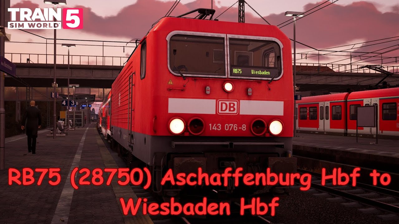 RB75 (28750) Aschaffenburg Hbf to Wiesbaden Hbf - Frankfurt S-Bahn - BR 143 - Train Sim World 5