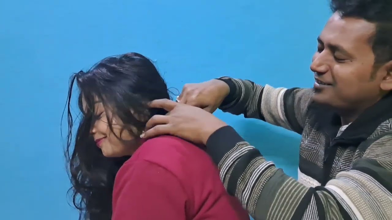 Trying to Give my Husband ASMR,  ( Head Massage, Face Tingles, Hair Brush, and Buddha Massage ) 😴