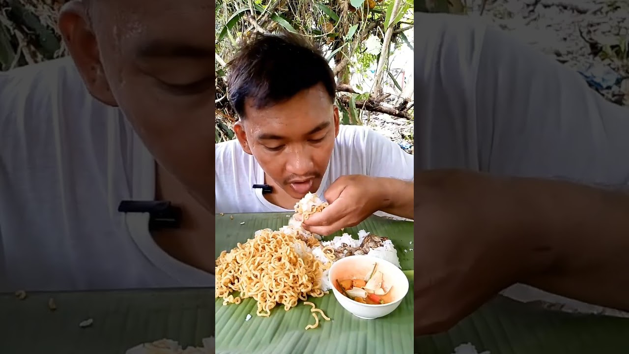 Almusal pancit canton at Pritong tuyo